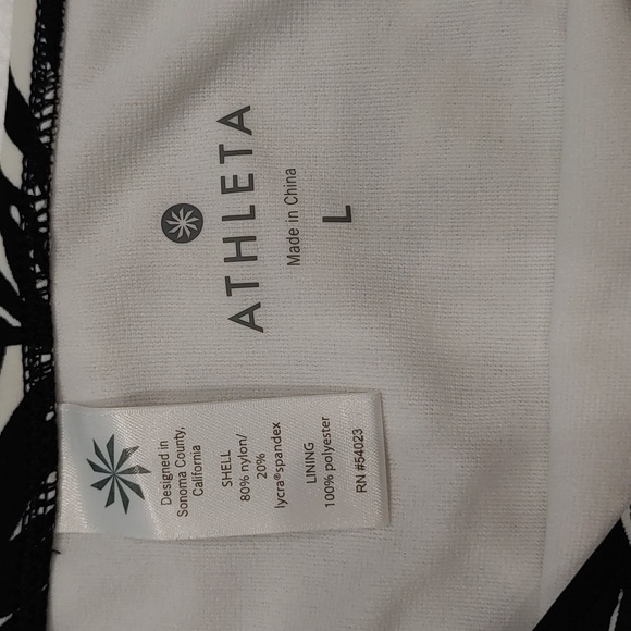 Athleta Palms Tide Bikini Bottom, Black & White Size Large #777042 - Picture 4 of 7